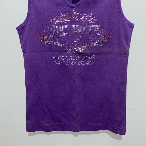 Biker Design Women's Purple Bike Week 2009 Daytona Beach Tank Top Small NWT - Picture 2 of 8